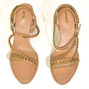 Larroude Milanina Mini Sandal In Tan Leather